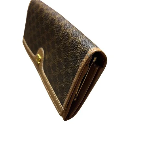 Celine Macadam Triomphe Wallet Brown Coated Canvas Vintage M10 Made in Italy - Picture 3 of 11